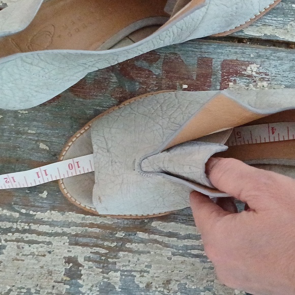 🔥🔥🔥Zero + Maria Cornejo suede powder grey peeptoe wooden wedge 10 - Picture 13 of 14